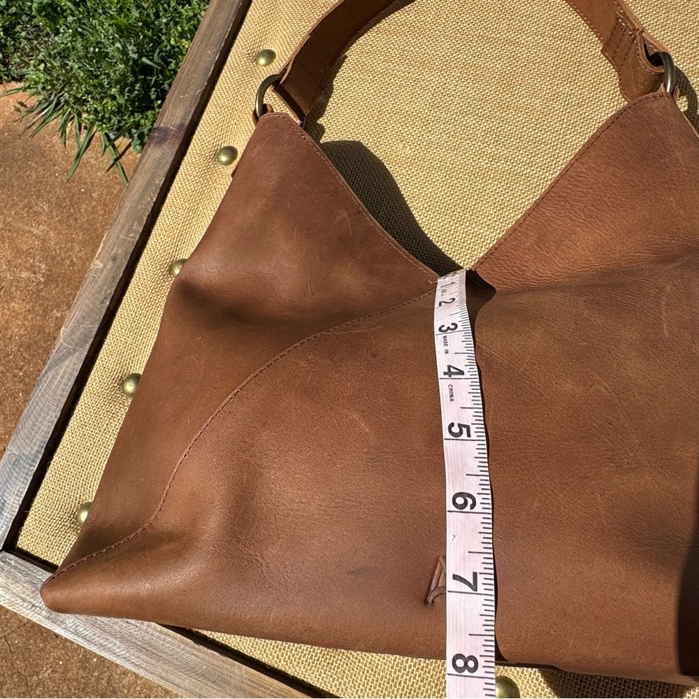 ABLE Salome Leather Hobo Bag Brown Handmade Ethiopia Slouchy Boho Shoulder - Picture 6 of 14